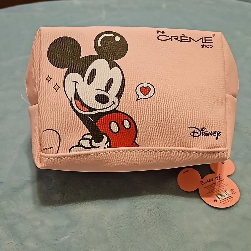 Disney 🎁 Mickey & Minnie The Creme Shop Pink Makeup Bag BNWT